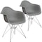 Flash Furniture Alonza Series Moss Gray Plastic Chair with Chrome Base, PK2 2-FH-132-CPP1-GY-GG - alternate 3